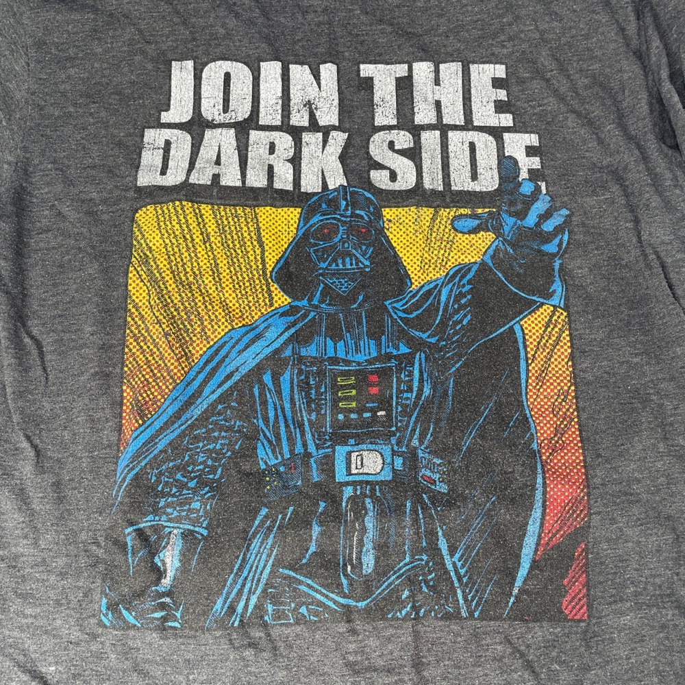 Star Wars Darth Vader y2k Join The Dark Side Graphic Tee Shirt Medium Charcoal‎